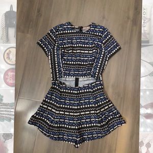 Blue geometric romper | Kittenish